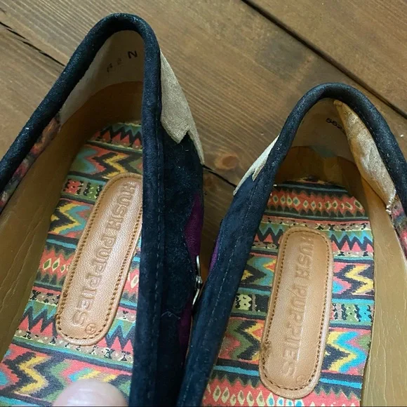 Aztec Western Boho Suede Hush Puppies Loafers Sz 8.5 - Picture 8 of 12